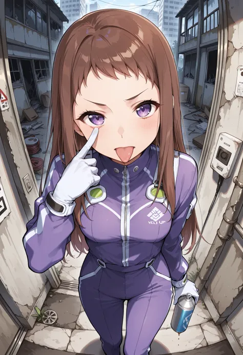 Score_9, score_8_up, score_7_up, source_anime, koseki reina, solo, short bangs, long hair, brown hair, purple eyes, small breasts, (best quality), (high quality), {masterpiece}, extremely delicate and beautiful, ultra-detailed, beautiful detailed eyes, pur...