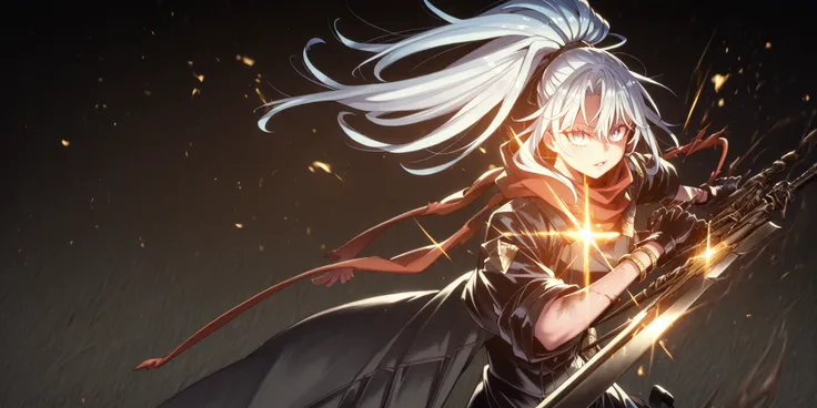 sozinho, 1 menino, e curto, pequeno personagem; Personagem curto, 1.50-meter-tall character character; e curto, personagem jovem; male character, long field tied in a long ponytail; cabelo branco; Young e curto character, similar in height to Rimuru Tempes...