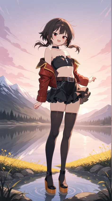 BREAK (masterpiece:1.2), best quality, high resolution, unity 8k wallpaper, (illustration:0.8), (beautiful detailed eyes:1.6),majestic alpine lake at sunrise, perfectly still water reflecting snow-covered mountains and pine forests, low mist drifting above...