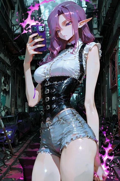 masterpiece, best quality, amazing quality, very aesthetic, high resolution, newest, hyper-detailed, (long shot),solo, female character, ((Cornelia from Code Geass)) pointed ears, elf ears, athletic body, Milf, medium breasts, mischievous look, wearing co...