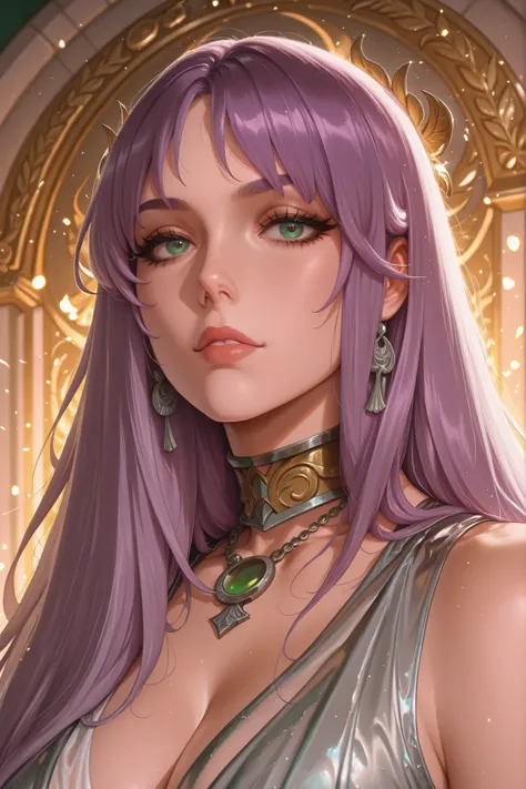 saorikido,a woman in a green and silver costume holding a sword, Video game character Katana Zero, full body xianxia, knights of zodiac girl, katanas attached to your back ,  fighting game character , lady palutena, game cg, art as a character in Tekken, s...