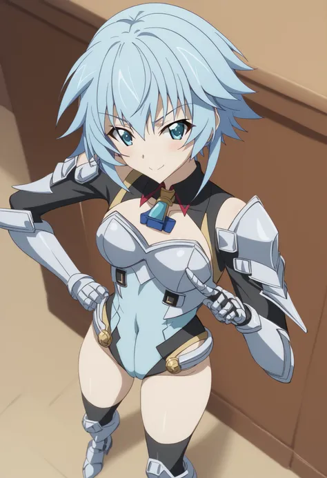 （（（ＳＦＷ、Highest quality、First Class Masterpiece、normal body 、32k、detailed face、super precise、Normal Hand、Highest）））、Char『Tatenashi Sarakishi/Salashiki Tatenashi』 、『Is -Infinite Stratos』、Beautiful girl、short hair、light blue hair、Slim、slender、super miniskirt ...