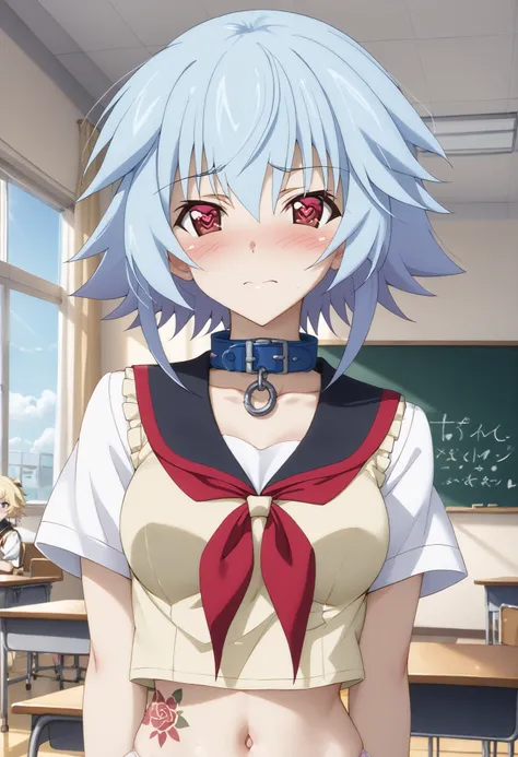 （（（ＳＦＷ、Highest quality、First Class Masterpiece、normal body 、32k、detailed face、super precise、Normal Hand、Highest）））、Char『Tatenashi Sarakishi/Salashiki Tatenashi』 、『Is -Infinite Stratos』、Beautiful girl、short hair、light blue hair、Slim、slender、 school uniform、...