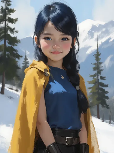 sketch painting, marinette Dopanchan, niji style, A very beautiful and cute 22 year old woman with a slight smile. (((Shy smile))), sharp focus on the face, (((Extremely detailed ice-blue western eyes, beautiful eyes, beautifully detailed eyes))), (((delic...