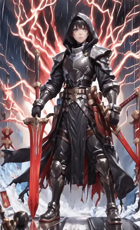 (masterpiece:1.3, 8k:1.3, Highest Quality:1.3, detail:1.3, high resolution:1.3, Anime The Movies of Sci Fi Samurai, ultra detailed),
highly detailed eyes and face, Details clear, Full body, Full Body view, A female warrior with short black hair, a stern f...