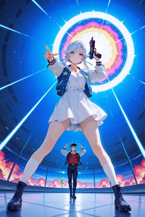 score_9, score_8_up, score_7_up, masterpiece, best quality, perfect facial features, highest resolution, 8k, amazing quality, detailed eyes, clear eyes, dynamic composition, dynamic pose, face clearly visible, whole body, low angle, 1girl 1man, two people,...