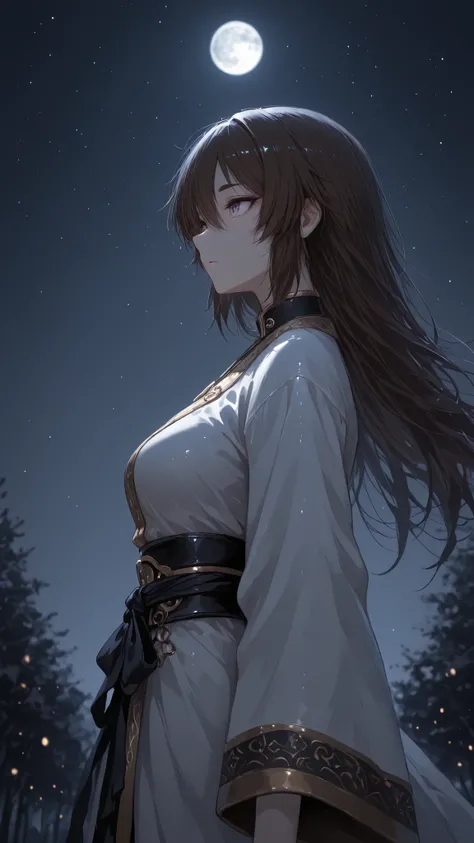 masterpiece, highest quality, Ultra High Quality, 40k, Beautiful and delicate girl, one girl, blown hair, long hair, blown eyes, thick eyebrows, small breasts, (detailed face), hawk inspired Ainu outfit with intricate blown and gold detailing, BREAK. ((pra...