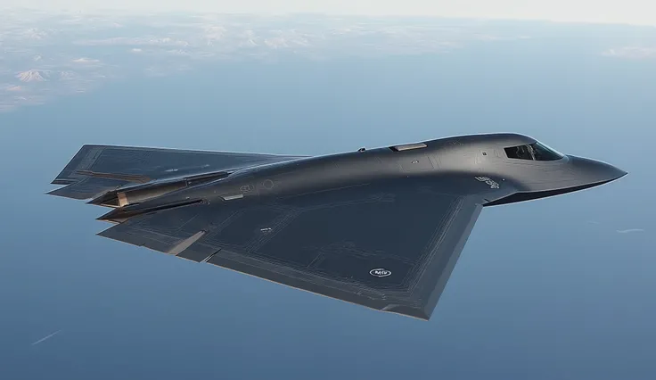 masterpiece, Highest Quality,(6th generation stealth fighter:1.5),Dark Silver,equipped with 2 engines without vertical tails,(There is no vertical tail:1.5),(flat aircraft like a manta ray without a vertical tail:1.5),(with multiple drones:1.5),(The surfac...