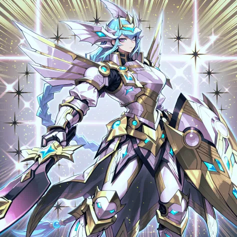 ultra-detailed, Ultra HD 8K, High quality, extremely detailed, masterpiece, best quality selfie snapshot, amazing quality, extremely detailed, masterpiece, Yu-Gi-Oh art style, armor, female character, female character, female body,