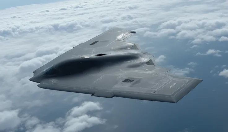 
masterpiece, Highest Quality,(6th generation stealth fighter:1.5),(Silver grey aircraft:1.5),(multiple autonomous drones are swarming:1.5),( There is no vertical tail :1.5),( Flat aircraft like a manta ray without a vertical tail :1.5),( There are multipl...