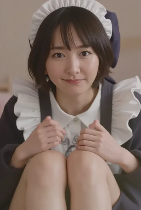 1 girl、maids、Sitting、frill socks、from below、Ashikiri、embarrassing、real、Puffy Lips、Toeless Legwear、erotic、masterpiece、Highest Quality、uncensored