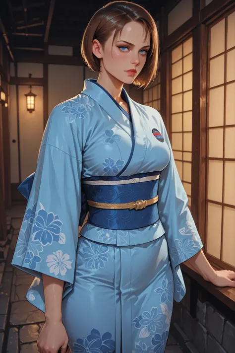 Jill Valentine training jiu jtsu, full kimono uniform