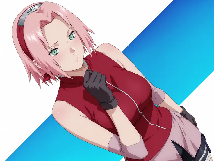 solo,masterpiece,best quality,super fine illustration、finely detail 、clear picture、UHD、HDR, amazing quality, highres, absurdres, very aesthetic, high resolution, ultra detailed, perfect details,(masterpiece, detailed:1.2),1girl, haruno sakura, pink hair, s...