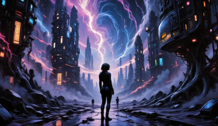 Psychedelic ecumenopolis contrast colours