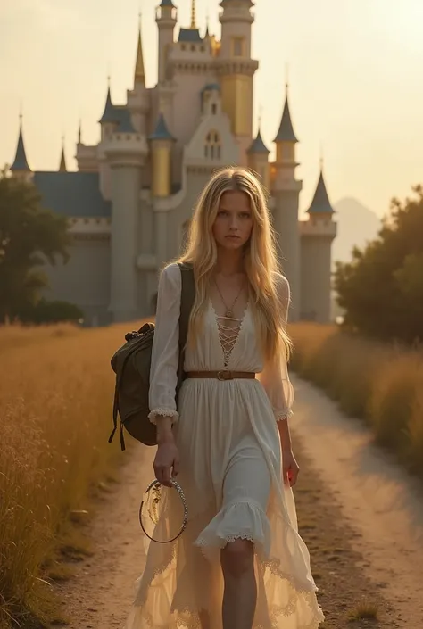 Daria,Girl,
💋 : Renegade princess with crown on her lonely path
🌟 : ultra-realistisch, 8K, cinematisch, inspired by Disney fairy tales and epic fantasy photography
🌌 : narrow dirt road with tall grass, sanftes Abendlicht, in the background a magnificent Di...