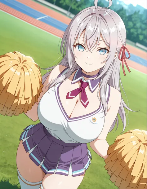 (best quality, masterpiece, ultra detailed, high resolution), Beautiful , score_9, anime style, Masterpiece, best quality, <lora:alisa_mikhailovna_kujou-roshidere_s1-ixl-anime-soralz:1>, alisa mikhailovna kujou (roshidere), long hair, silver hair, ahoge, c...