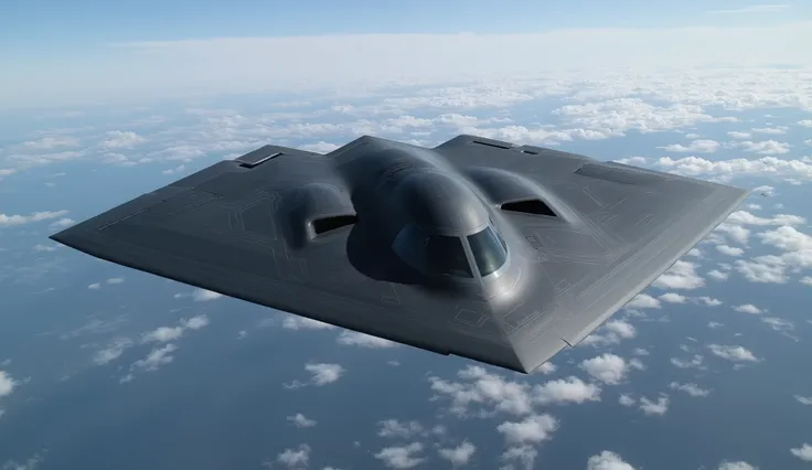 masterpiece, Highest Quality,(6th generation stealth fighter:1.5),Dark Silver,Around、there are countless autonomous drones swarming,( There is no vertical tail :1.5),( Flat aircraft like a manta ray without a vertical tail :1.5),( There are multiple drones...