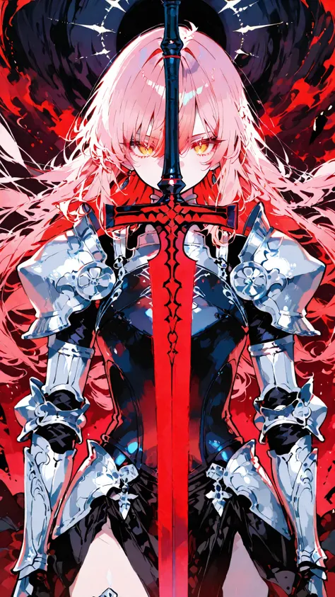 2 meninas, an animation style illustration in the Mochizuki Kei style, featuring clean and refined shading. Two goddesses locked in an intense confrontation: the goddess of light in white armor your shining sword against the blade of Goddess of Darkness in...