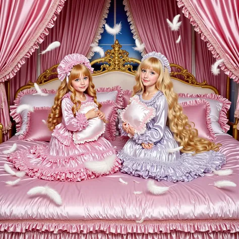 realistic,Highest Quality, masterpiece, highest resolution, art work, super get used to it, many Become familiar with, Become familiar with, get used to it,change,Before going to bed, ,little girl, happy,smile,on the bed,((大きなon the bedのかわいい女の子)),((Childho...