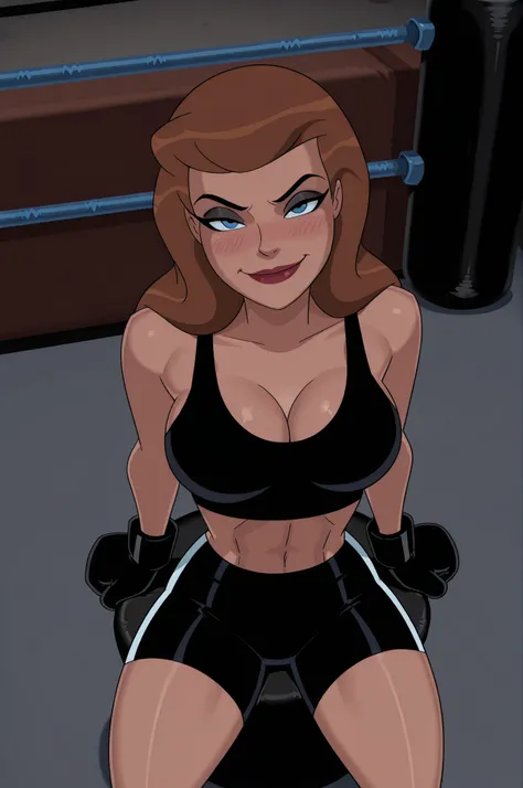 BREAK, score_6_up, score_7_up, score_8_up, score_9, su_mercy, 1girl, solo, brown hair, long hair, blue eyes, makeup, lipstick, masterpiece, best quality, very large breasts, busty, cleavage, curvy, athletic, dark-skinned female, dark skin, looking at viewe...