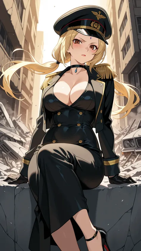 BREAK (masterpiece:1.2), best quality, high resolution, unity 8k wallpaper, (illustration:0.8), (beautiful detailed eyes:1.6),Row of shattered buildings leaning like skeletons,
piles of rubble choking the road,
shattered glass glittering among bricks,
burn...