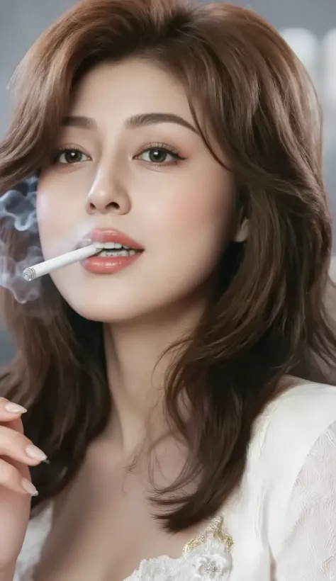 Professional close-up portrait of an attractive 40-year-old Japanese woman. ((((Norika Fujiwara)))))), ((Professional close-up of face)), (((((Ultra-high resolution, ultra-clear, super-resolution, high-resolution, ultra-realistic image of a green and white...