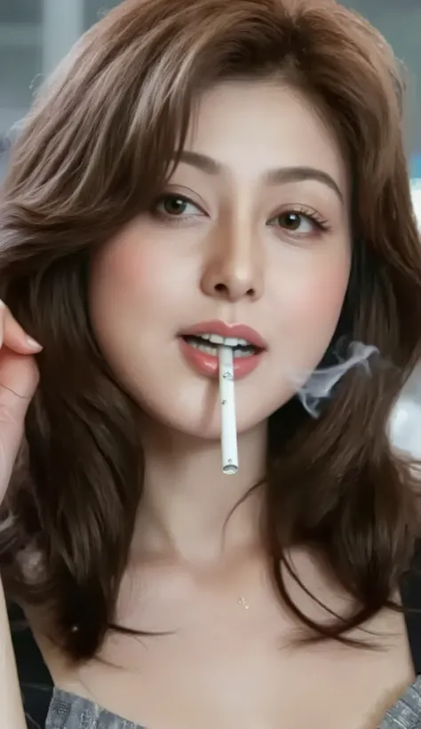 Professional close-up portrait of an attractive 40-year-old Japanese woman. ((((Norika Fujiwara)))))), ((Professional close-up of face)), (((((Ultra-high resolution, ultra-clear, super-resolution, high-resolution, ultra-realistic image of a green and white...