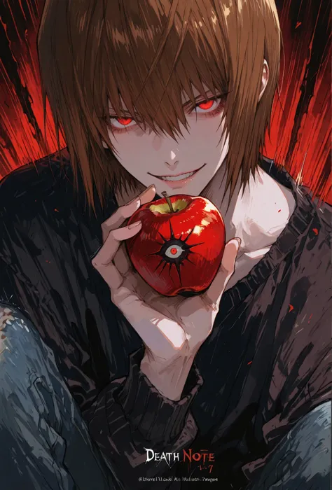 score_9,score_8_up,score_7_up) LIGHT YAGAMI, DEATH NOTE, 1 MAN, EVIL SMILE ,), ,,extremely CLOSE detailed,dynamic lighting,best quality,,,best quality,high quality,, , dynamic angle, , thick thighs, motion lines,, , solo, perfect eyes,,DETAIL FACE CLOSE,MA...