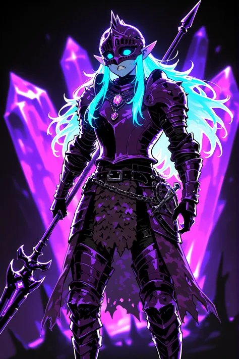 ((1 male character)) The twilight elf , wyvern rider. He has a tall broad-shouldered athletic masculine bodybuilding. He has pale-blue skin, he has long pointed elf ears. he has messy straight long bright blue hair. He has glowing TURQUOISE eyes. He has ...