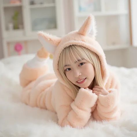 (((biologically accurate images))),lying on the bed、focus on your face、
masterpiece, best quality,fox ears,fox tail, (blonde hair,blonde tail,brown eyes:1.5), eyes in highlight ,catch light eyes, specular highlight eyes,loli,lgirl,(small breasts:1.2),(supe...