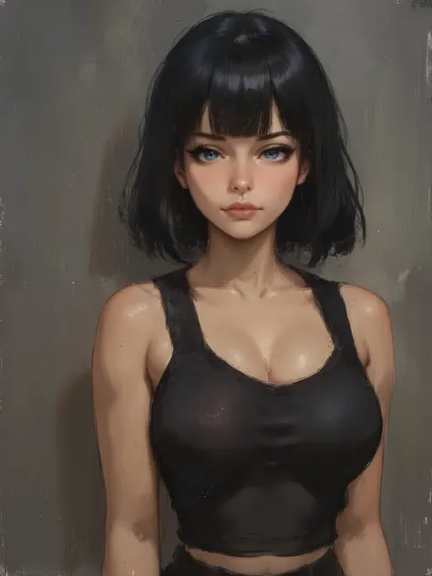 sketch painting, marinette Dopanchan, anime, A very beautiful and cute 22 year old woman with a slight smile. (((Shy smile))), sharp focus on the face, (((Western eyes:1.5))), (((Extremely detailed ice-blue eyes, beautiful eyes, beautifully detailed eyes))...