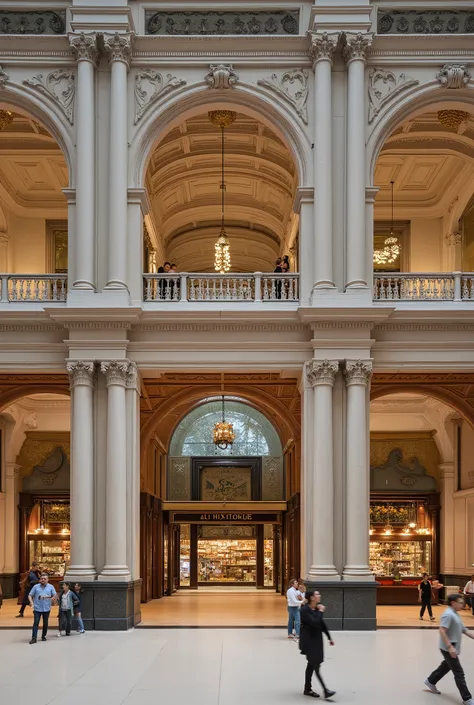 BUILDING WHERE THE GROUND FLOOR IS WITH TICKET OFFICE AND ON THE FIRST FLOOR AS A FOOD COURT WITH LIGHT ENTRANCE THROUGH A REALISTIC CEILING 
