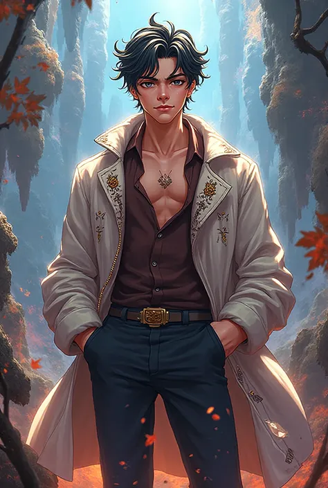 A detailed meme man who looks very nicely in anime style stands looking at the camera