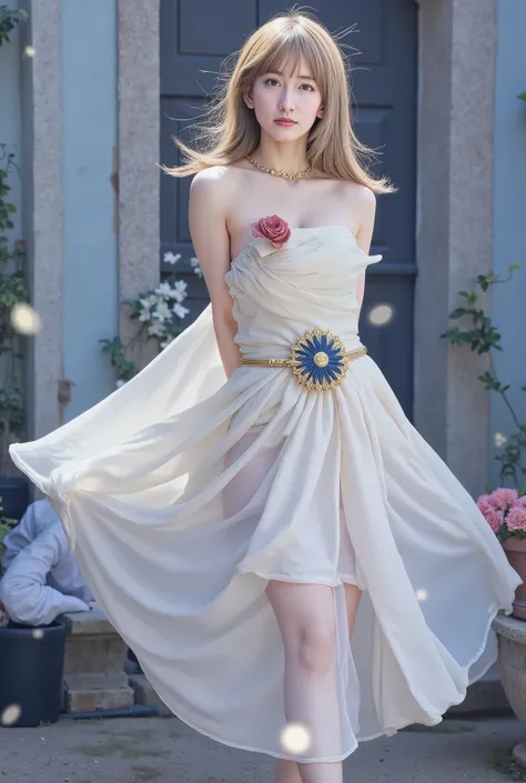 anime style、Rin々Shiny Female Hero、Long Fluttering Golden Hair、god々Beautiful eyes、Noble Expression、Magic sword 、Shining Holy Sword、Pure White Plate Armor、Blue and Gold Ornaments、cloak、detailed、masterpiece、best quality、Holy Seal that is Proof of Bravery、Magi...