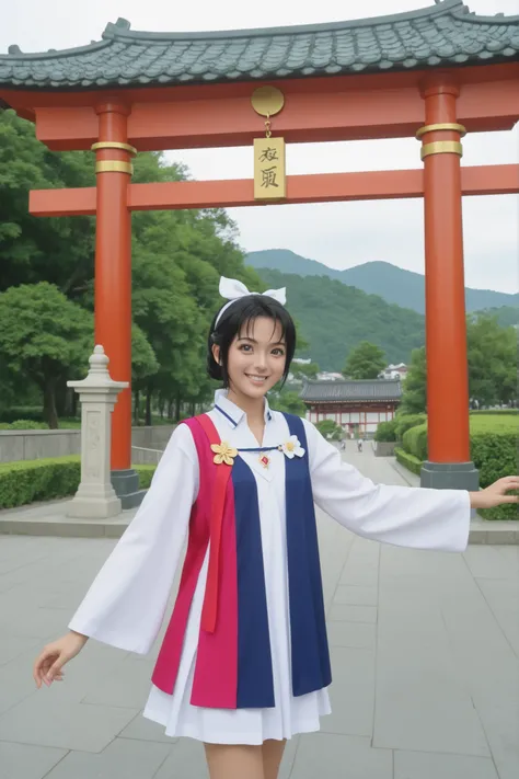  score_9,  score_8_ acima,  score_7_ acima,  source_anime,  (colorir anime, anime screenshot:1.2),  cor plana,  pele brilhante,   (seios enormes,seios longos), (Smile Precure!),midorikawa nao, cabelo verde, olhos verdes, rabo de cavalo, fita de cabelo, jyo...