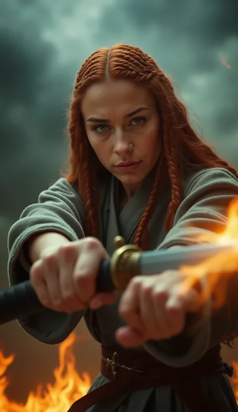 (((Perfect Body, mains parfaites, Perfect feet))), Action Movie Style, Very intense action scene, (Masterpiece), (best quality), (high level details), very beautiful, illustration, realistic illustration, Perfect Composition, Intricate Details, (Distorted ...