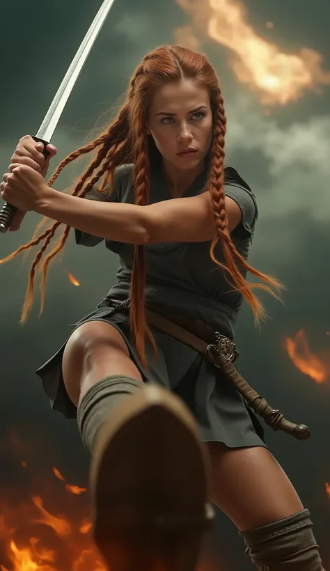 (((Perfect Body, mains parfaites, Perfect feet))), Action Movie Style, Very intense action scene, (Masterpiece), (best quality), (high level details), very beautiful, illustration, realistic illustration, Perfect Composition, Intricate Details, (Distorted ...