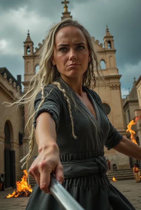  (((Perfect Body, mains parfaites, Perfect feet))), Action Movie Style, Very intense action scene, (Masterpiece), (best quality), (high level details), very beautiful, illustration, realistic illustration, Perfect Composition, Intricate Details, (Distorted...