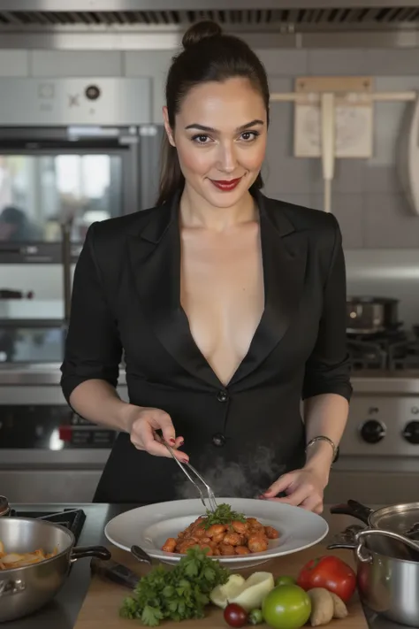 modern kitchen, Michelle Trachtenberg 、rette ihre, cleavage, Kochkleidung、Moderner Kochherd、Fresh food、 Kochen