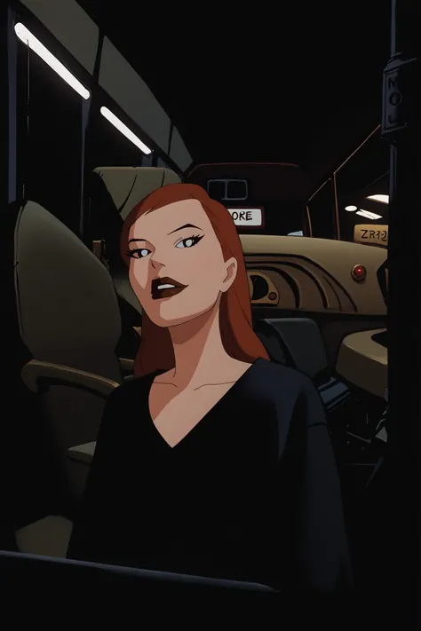 1980s (style), retro artstyle, source_cartoon, score_9, score_8_up, score_7_up, score_6_up, ((zPDXL2)), (cartoon, highly detailed, masterpiece, absurd resolution, perfect anatomy), cowboy shot BREAK barbara gordon, 1girl, black eyes, no pupil, no sclera so...