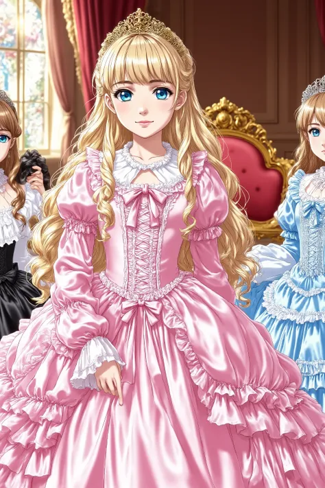 masterpiece, very beautiful, (Anime Coloring, animated screenshot), OFFICIAL ART, illustration, 1990's Anime Style,
1girl, masterpiece, Highest Quality, absurd, OFFICIAL ART, Official Style, Luxurious palace halls, princess,((10 years old,little girl:1.5))...