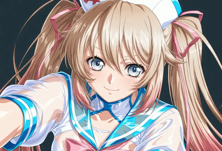 (Yokota Mamoru style),Charming Smile,(portrait :1.4),(Yokota Mamoru style),("light brown hair color that faces the front naturally,Twin Tail Hair"),
("Transcendental Cuteアイドルフェイス"),
("Wear an ultra-clear lateX sailor costume that is all over the short sle...