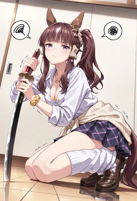 (masterpiece, best quality, perfect face:1.4), wide angle, lucky lilac \(umamusume\), side ponytail, horse ears, horse tail, tail on the lower back, proportional body, proportional,1 girl, beautiful hair, beautiful face, beautiful detailed eyes, beautiful ...