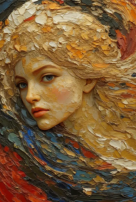 extreme aesthetic, mythical style, Fusion of Art Nouveau and Impressionism, impasto style , oil, Illustration, a wonderful, ANATOMICALLY CORRECT, friendly and clear,
goddess profile icons. blond hair and blue eyes. flowing hair drawn three-dimensionally...
