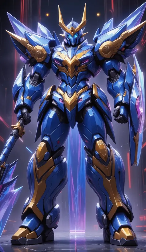 Blue body, Female Translucent Clear Armor　Crystal Model　Front focus　SFX Ultimate Weapon State-of-the-Art New Robot Mobile Suit Transformers V、Testarossa X Mazinkaiser Glen Macross Ⅱ Elgaim Mark II Destiny　Multilayer Heavy Armor Heavy Firepower Equipment　　A...