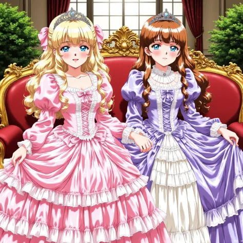 masterpiece, so beautiful, (anime着色, anime), OFFICIAL ART, illustration, ((90年代animeスタイル)),
1girl, masterpiece, Highest Quality, silly, OFFICIAL ART, official style, Cute Princess, ((12 years old,smaller,full body, Distant Scenery:1.0)),she's laughing,((co...