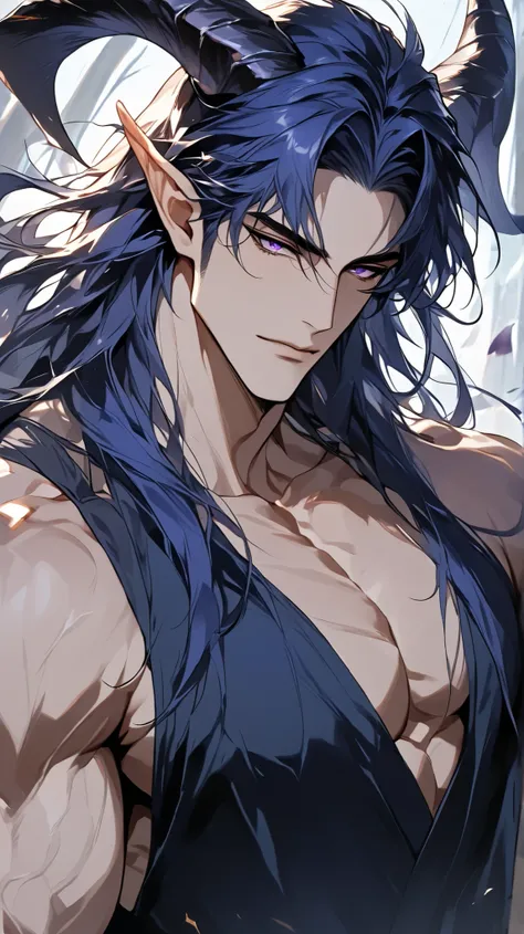 (score_9, score_8_up), long hair, masterpiece, best quality, 1 man , perfect face , purple eye , handsome male , Alone, adult male , delicate line drawingimpasto, masterpiece, high resolution, Top quality, unique , 1 male , nice , male elf with dark blue ...