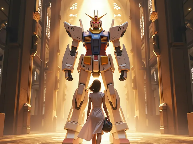💋 Kampfprinzessin betritt ehrfurchtsvoll den heiligen Gundam-Hangar
🌟 Sakraler Sci-Fi-Stil, dramatic Rembrandt light with golden accents, Chiaroscuro lighting, epic cathedral aesthetics meets mecha technology, cinematische Renaissance-Qualität
🌌 Monumenta...