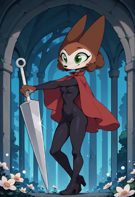 masterpiece, best quality, amazing quality, anime coloring, very aesthetic, absurdres, flat color, flat shading, soft shading, 1girl, solo, Sineki_fox,brown curly hair, green eyes, anthro, furry female, brown body, fox female, animal ears, big eyes, white ...