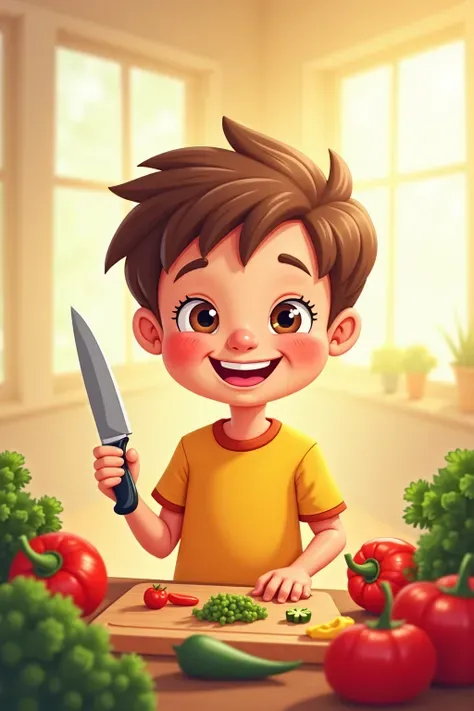 Healthy illustration of a boy with a small shank